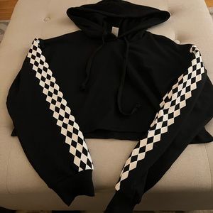 Women’s T-shirt crop top hoodie, size small